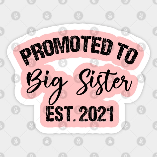 Promoted To Big Sister Est 2021 Sticker by Teesamd